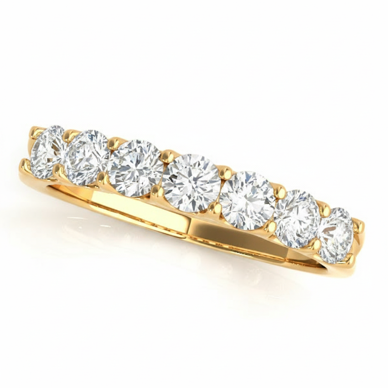 1/5 ctw Wedding Bands Prong-Set — Yellow Gold