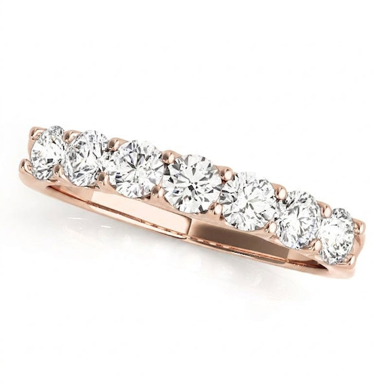 1 ctw Wedding Bands Prong-Set — Rose Gold