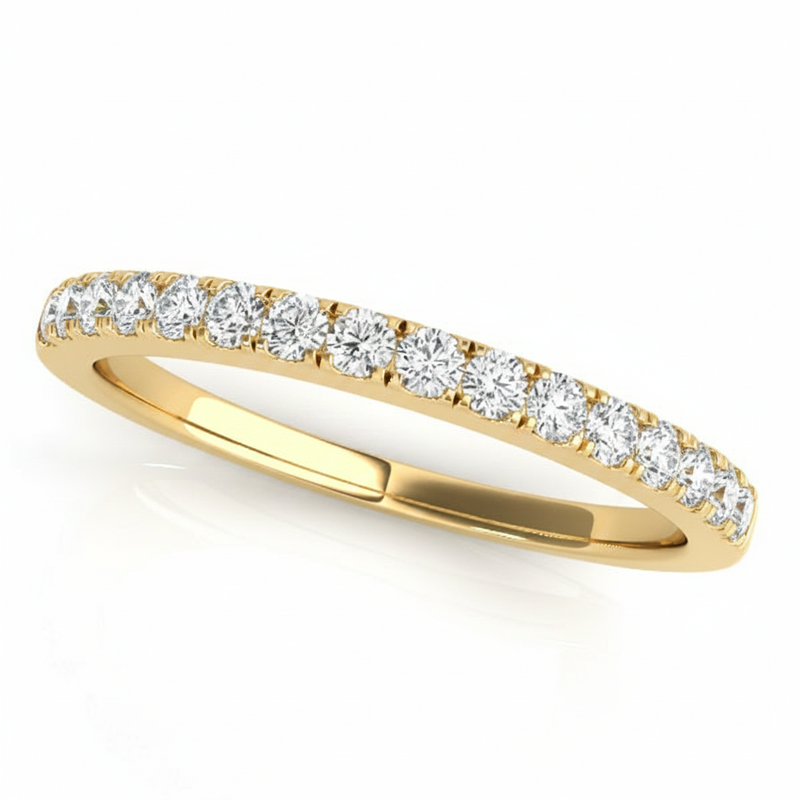 1/8 ctw Wedding Bands Prong-Set — Yellow Gold