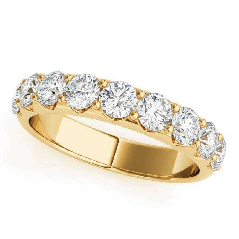 2 ctw Wedding Bands Prong-Set — Yellow Gold