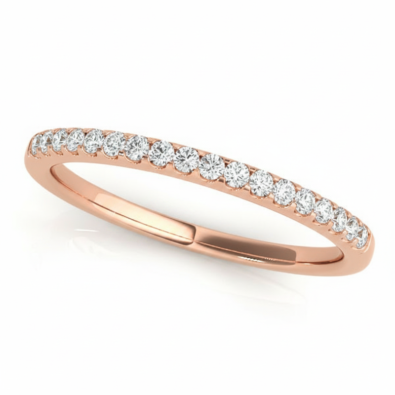 3/8 ctw Wedding Bands Prong-Set — Rose Gold