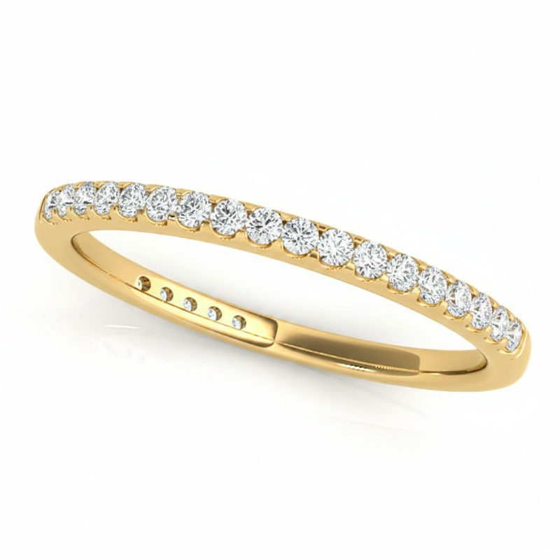 3/8 ctw Wedding Bands Prong-Set — Yellow Gold