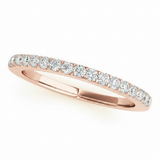 1/4 ctw Wedding Bands Prong-Set — Rose Gold