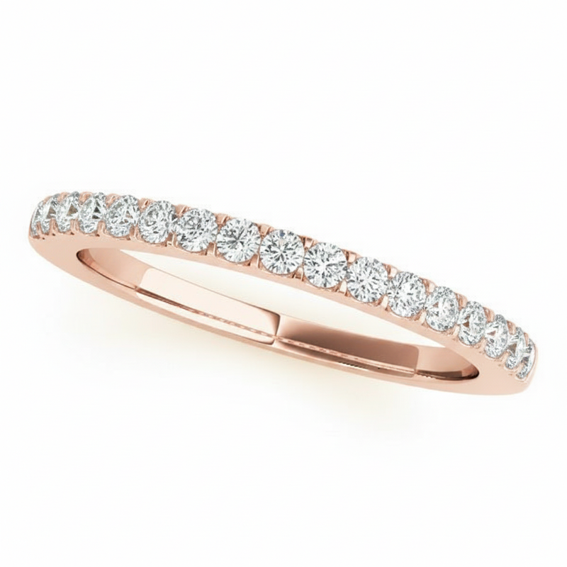 1/4 ctw Wedding Bands Prong-Set — Rose Gold