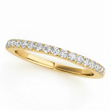 1/4 ctw Wedding Bands Prong-Set — Yellow Gold