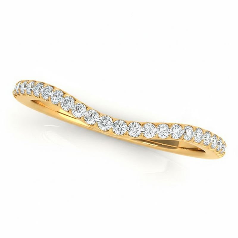 1/6 ctw Wedding Bands Prong-Set — Yellow Gold