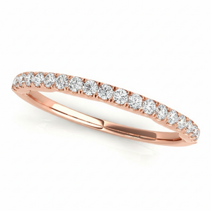 1/3 ctw Wedding Bands Prong-Set — Rose Gold