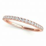 1/3 ctw Wedding Bands Prong-Set — Rose Gold