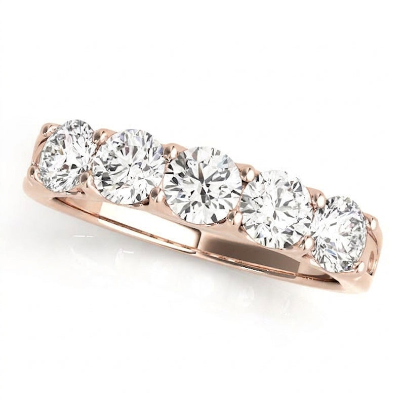 1 1/2 ctw Wedding Bands Prong-Set — Rose Gold
