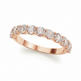 1 ctw Wedding Bands Prong-Set — Rose Gold