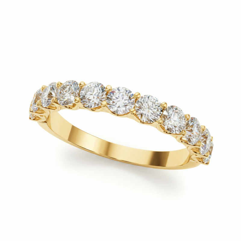1 ctw Wedding Bands Prong-Set — Yellow Gold