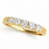 1 ctw Wedding Bands Prong-Set — Yellow Gold