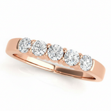 1 ctw Wedding Bands Prong-Set — Rose Gold