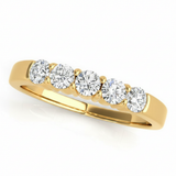 1 1/2 ctw Wedding Bands Prong-Set — Yellow Gold