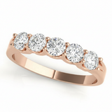1 ctw Wedding Bands Prong-Set — Rose Gold