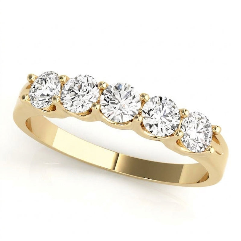 1 ctw Wedding Bands Prong-Set — Yellow Gold