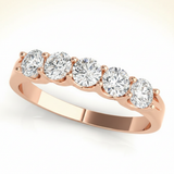 1 1/2 ctw Wedding Bands Prong-Set — Rose Gold