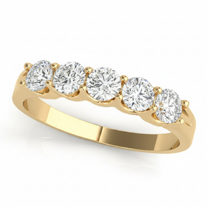 1 1/2 ctw Wedding Bands Prong-Set — Yellow Gold