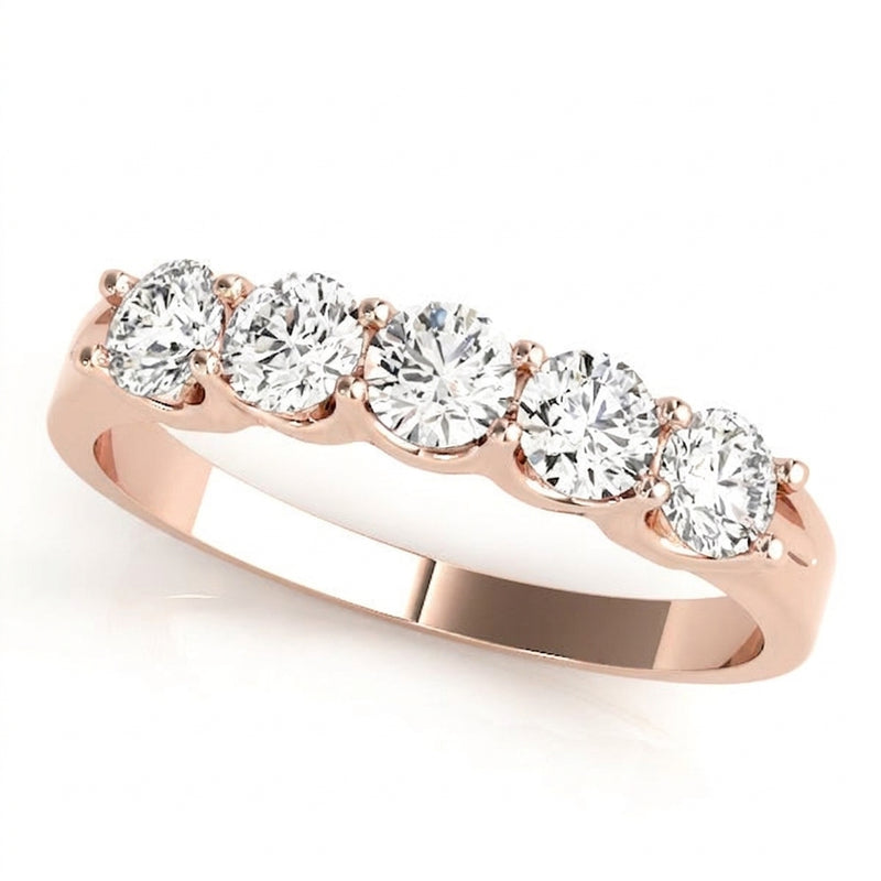 1 1/2 ctw Wedding Bands Prong-Set — Rose Gold