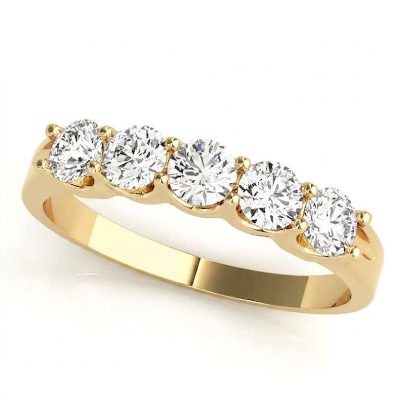 1 1/2 ctw Wedding Bands Prong-Set — Yellow Gold