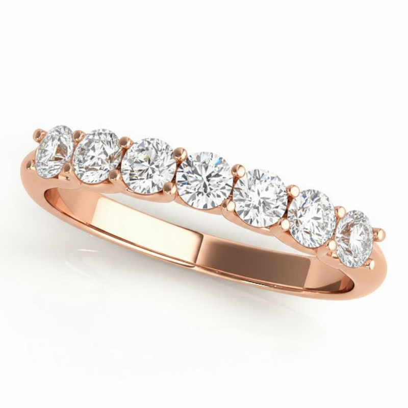 Wedding Bands Prong-Set — 1/8 ctw — Rose Gold