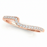 1/4 ctw Wedding Bands Prong-Set — Rose Gold