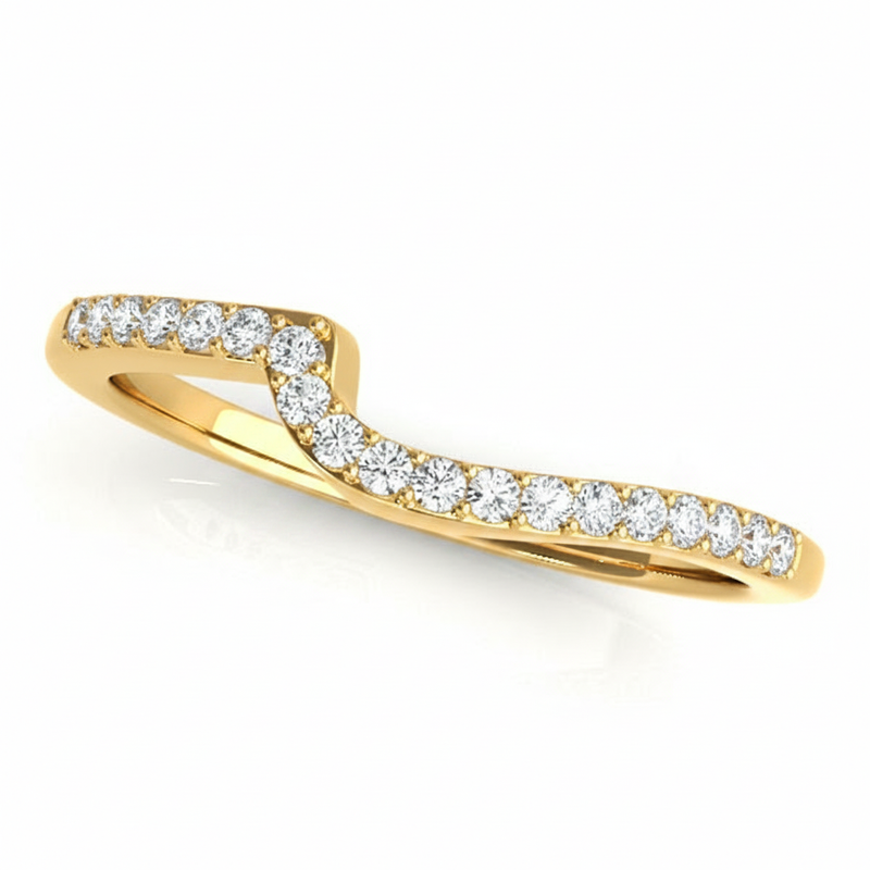 1/4 ctw Wedding Bands Prong-Set — Yellow Gold