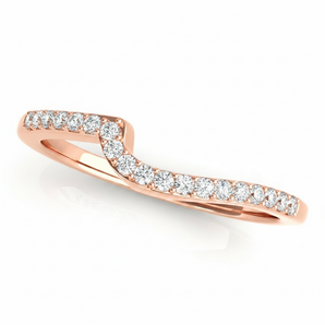 1/4 ctw Wedding Bands Prong-Set — Rose Gold
