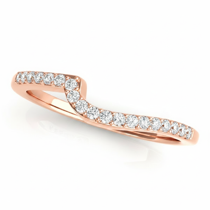 1/4 ctw Wedding Bands Prong-Set — Rose Gold