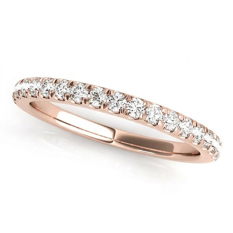 1/4 ctw Wedding Bands Prong-Set — Rose Gold