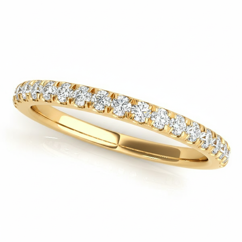 1/4 ctw Wedding Bands Prong-Set — Yellow Gold