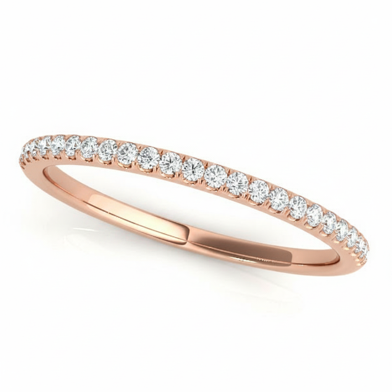 1/8 ctw Wedding Bands Prong-Set — Rose Gold