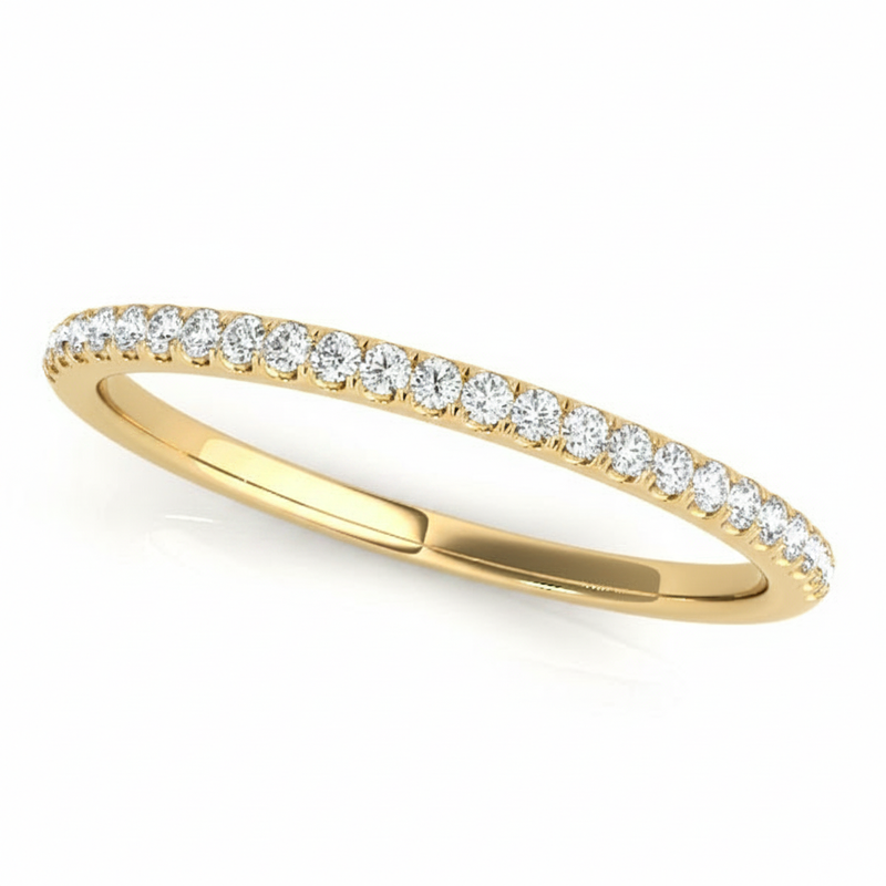 1/8 ctw Wedding Bands Prong-Set — Yellow Gold