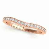 1/4 ctw Wedding Bands Prong-Set — Rose Gold