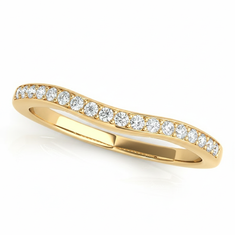 1/4 ctw Wedding Bands Prong-Set — Yellow Gold