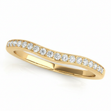 1/4 ctw Wedding Bands Prong-Set — Yellow Gold