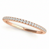 1/8 ctw Wedding Bands Prong-Set — Rose Gold