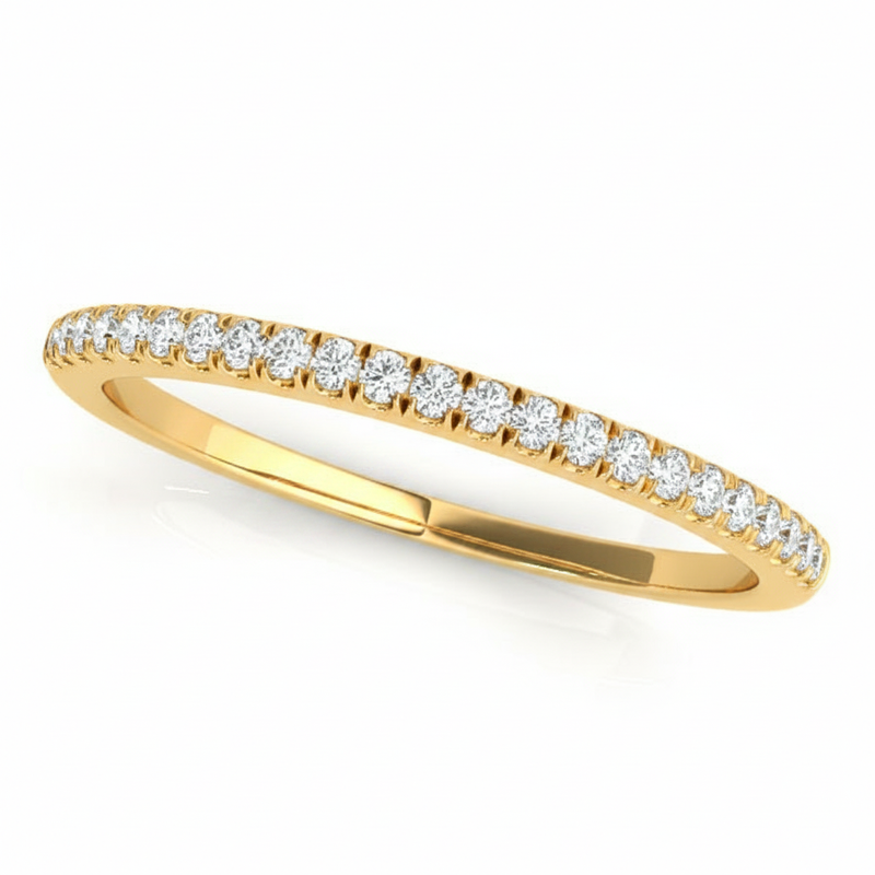 1/8 ctw Wedding Bands Prong-Set — Yellow Gold