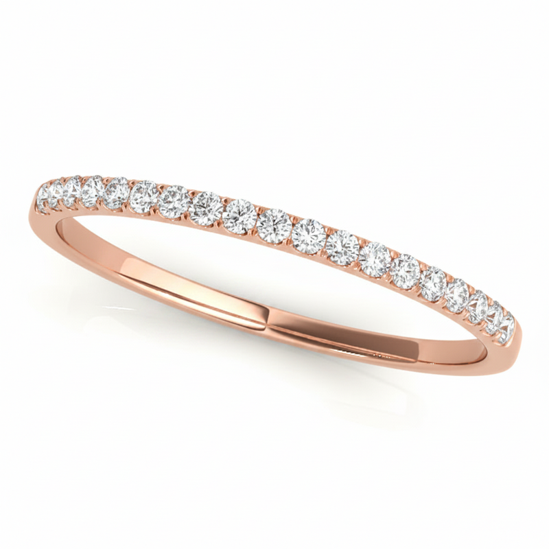 1/8 ctw Wedding Bands Prong-Set — Rose Gold