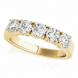 Wedding Bands Prong-Set — 1/4 ctw — Yellow Gold