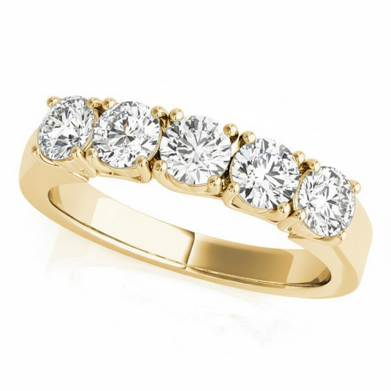 Wedding Bands Prong-Set — 1/4 ctw — Yellow Gold