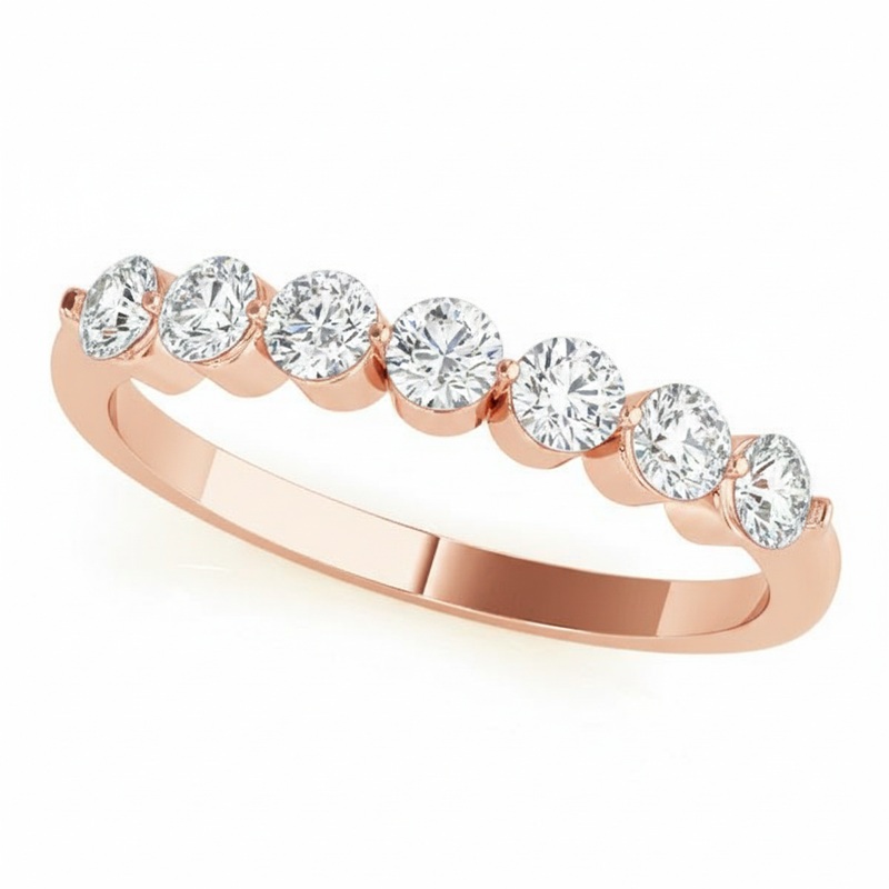 Wedding Bands Prong-Set — 1/2 ctw — Rose Gold