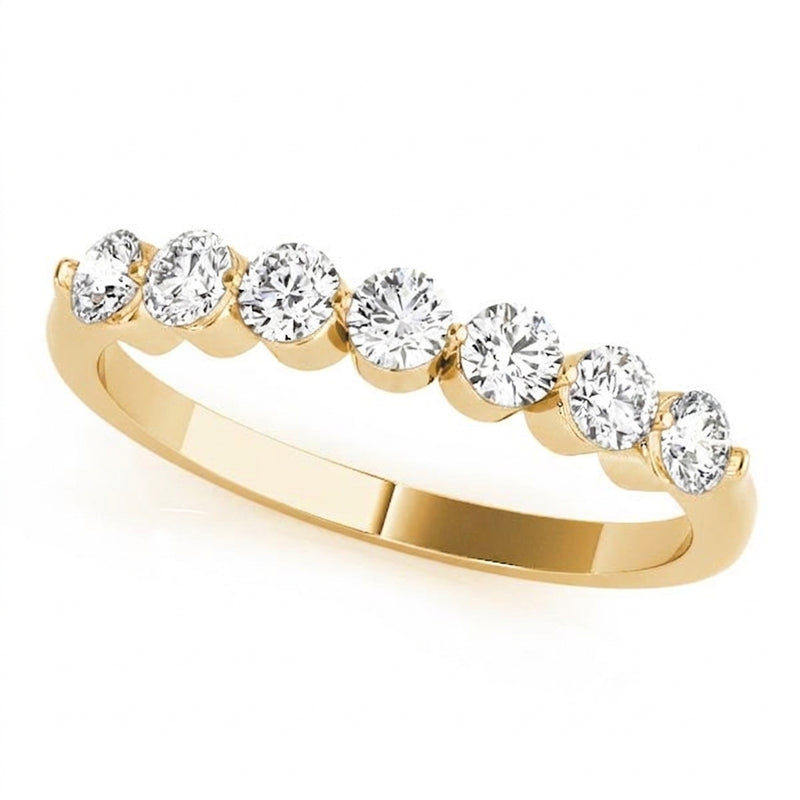 Wedding Bands Prong-Set — 1/2 ctw — Yellow Gold