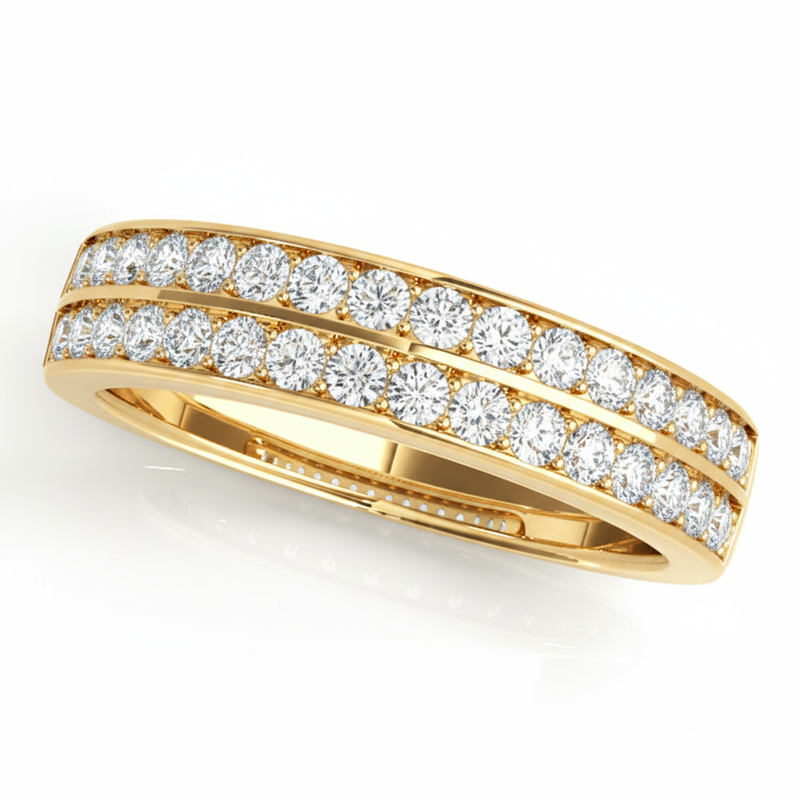 1/2 ctw Wedding Bands Prong-Set — Yellow Gold
