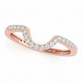 1/6 ctw Wedding Bands Prong-Set — Rose Gold