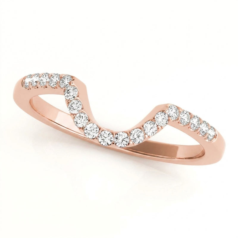 1/6 ctw Wedding Bands Prong-Set — Rose Gold