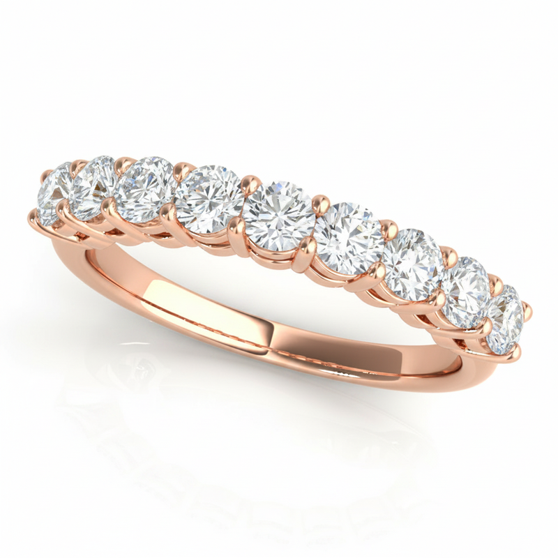 Wedding Bands Prong-Set — 1 1/3 ctw — Rose Gold