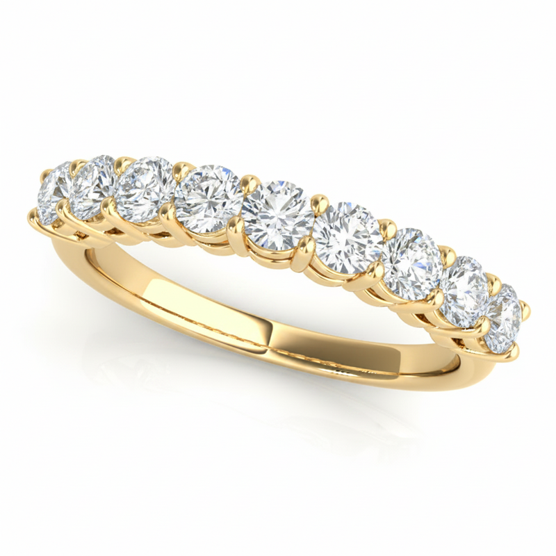Wedding Bands Prong-Set — 1 1/3 ctw — Yellow Gold