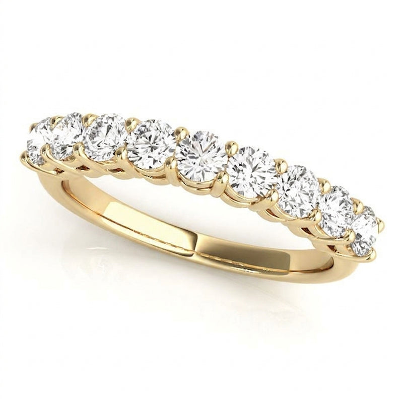 Wedding Bands Prong-Set — 1 1/3 ctw — Yellow Gold