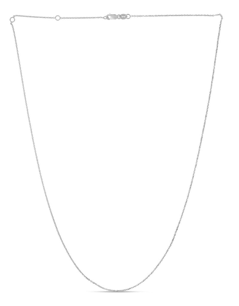 14K Gold 0.87mm Double Extendable Diamond Cut Cable Chain